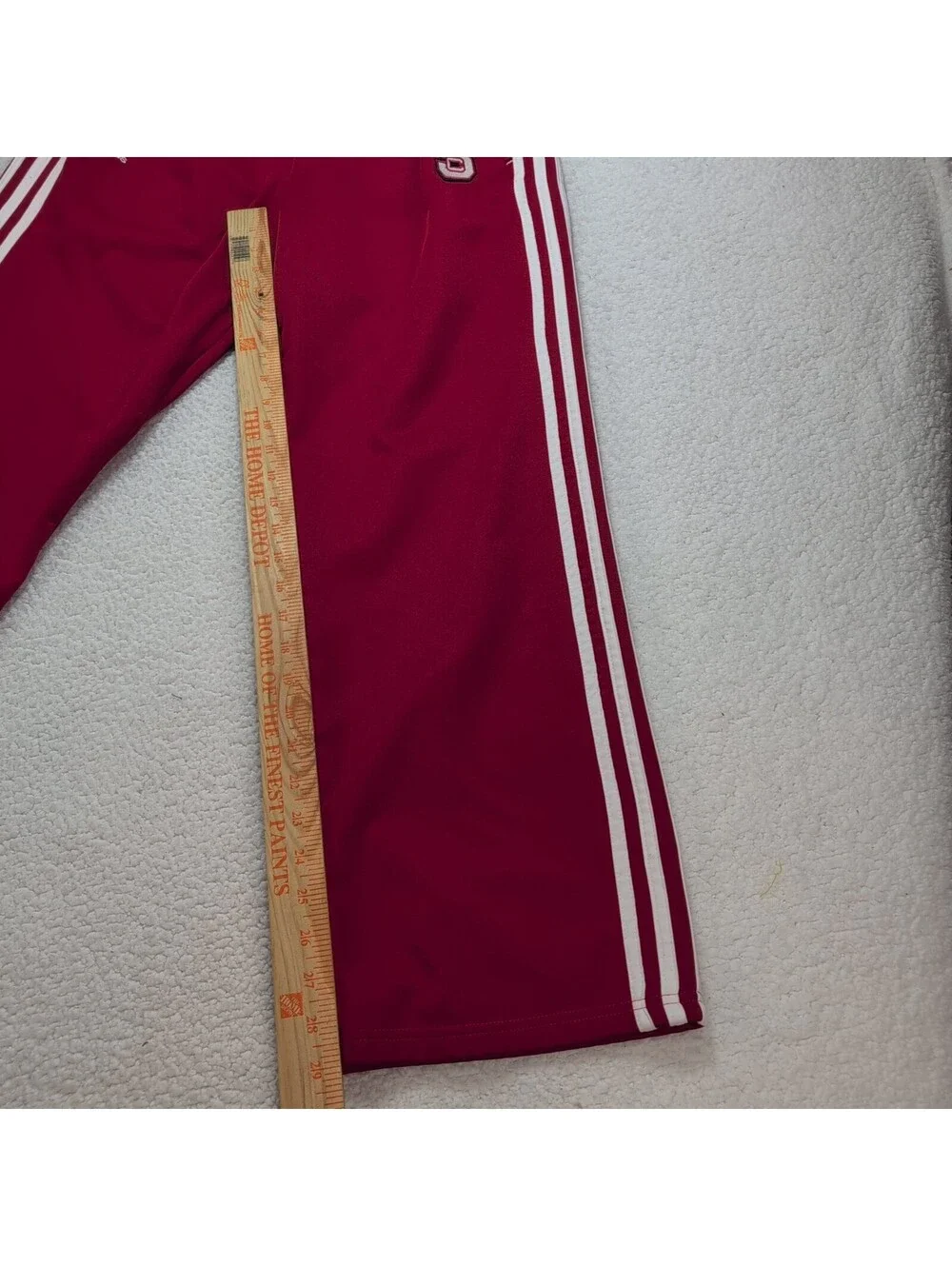 Adidas NC State Wolfpack Track Pants Men's Large Red White 3 Stripe Athletic Jog